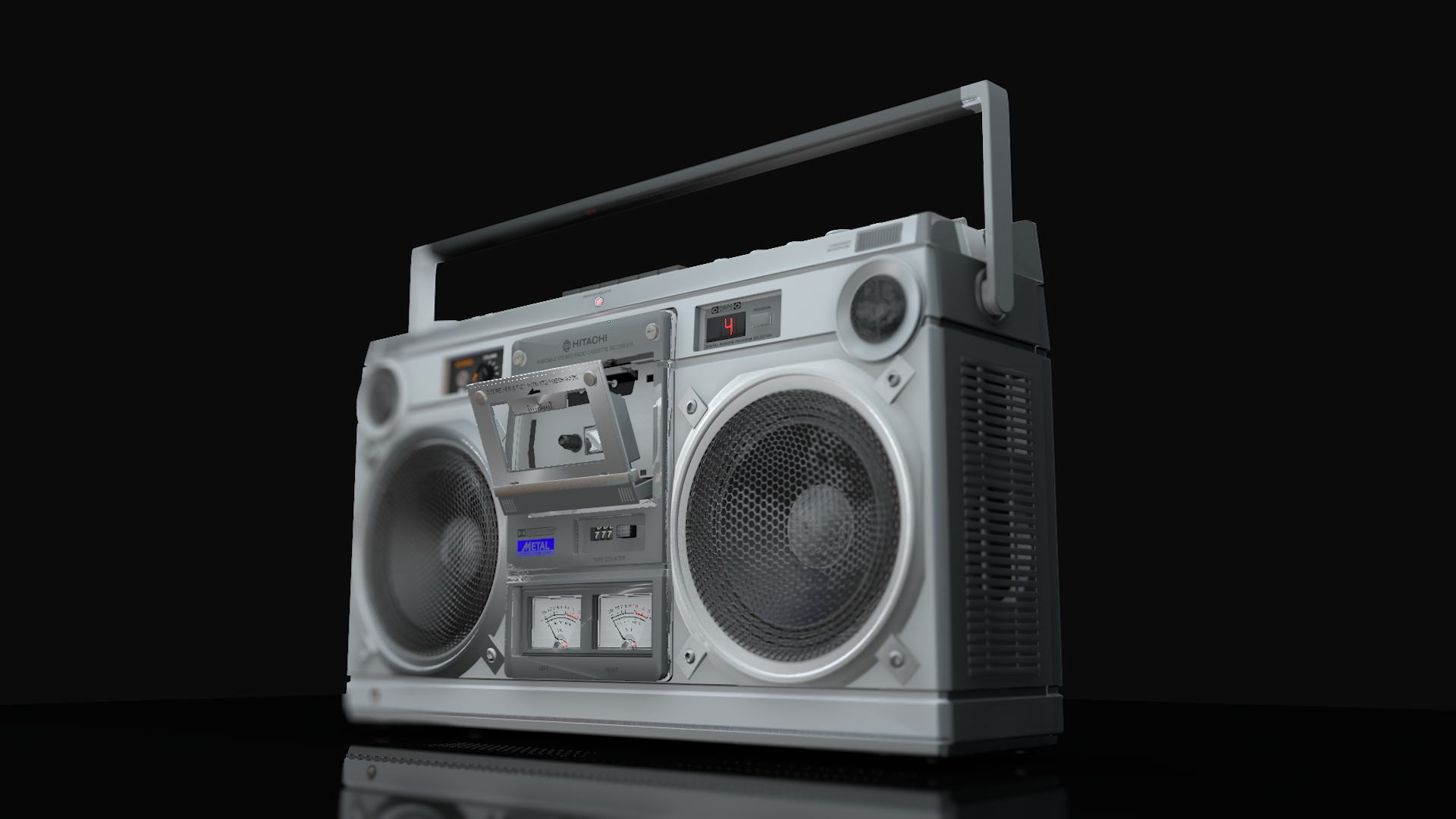 Realistic vintage Boombox Hitachi TRK 8180EM Guettoblaster (1979)